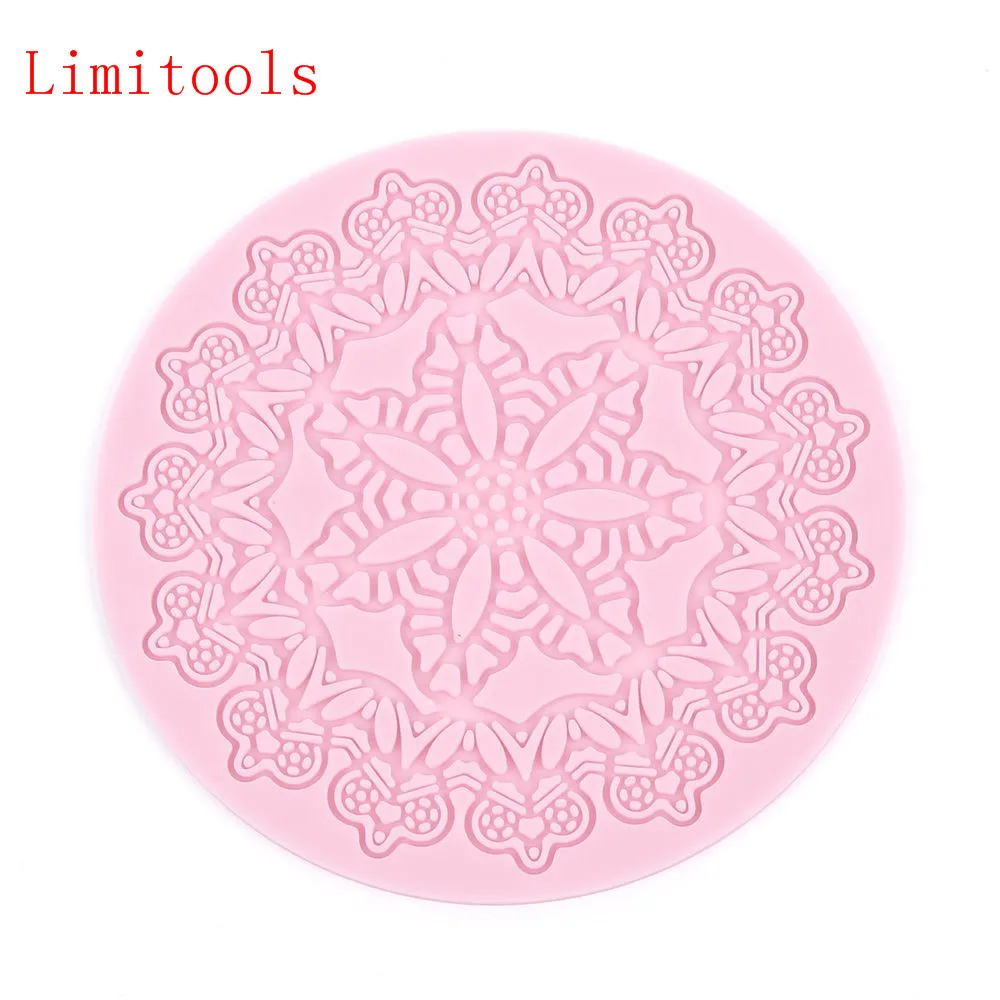 

LIMITOOLS DIY Flower Patterns round Fondant lace Chocolate Moulds Silicone Mold Cake Decorating Tools Sugar Craft Free Shipping