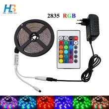 HBL 10M 5M 2835 RGB led strip light 3528 SMD IP65 waterproof +DC12v adapter +24keys remote Flexible LED Strip rgb full set