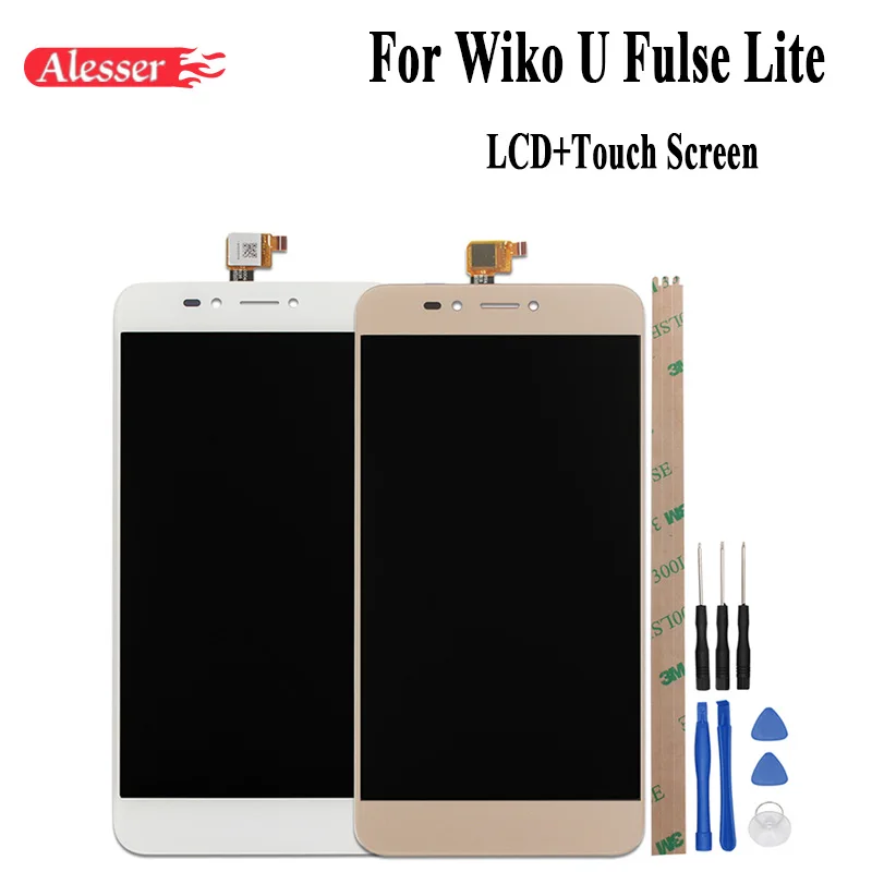 

Alesser 5.2inch For Wiko U Pulse Lite LCD and Touch Screen Assembly Perfect Repair Parts Android 7.0 Cellphone +Tools +Adhesive