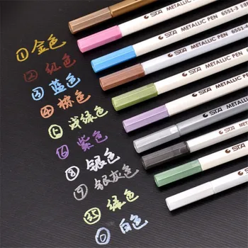 

STA 10 Colors Metallic Artist Hard head Pen Marker Set For Manga Children Drawing School Stationery Marker Art Supplies