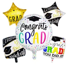 5pcs/lot Congrats Grad Balloons Graduation 2019 Foil Balloons Graduation Gift Globos Back To School Decorations Birthday Party 