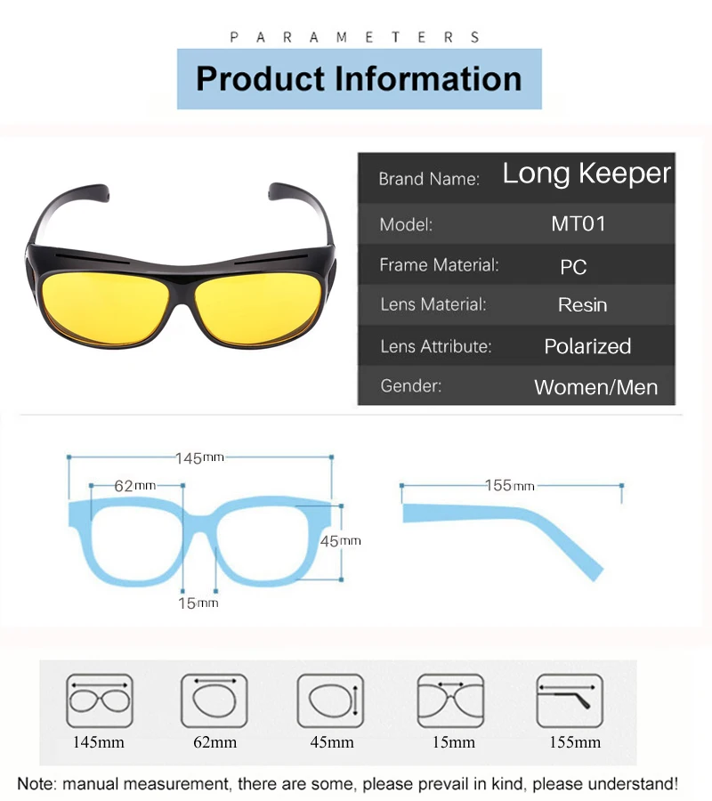 Night Driving And Sunglasses Overglasses Covering Polarized