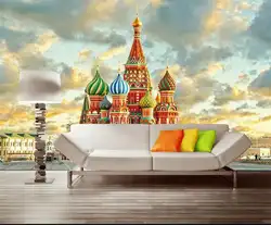 3d обои высокая-конец пользовательские Фреска нетканые фото наклейки замок пейзажи, Москва, россия 3d стены комнаты Настенные обои