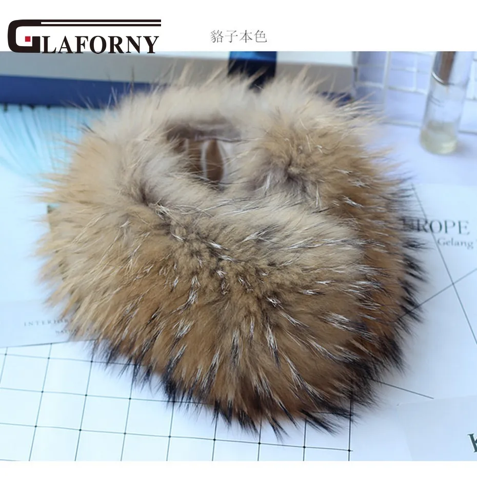 Женский шарф с лисьим мехом Glaforny зимний теплый 100% натуральный мех лисы