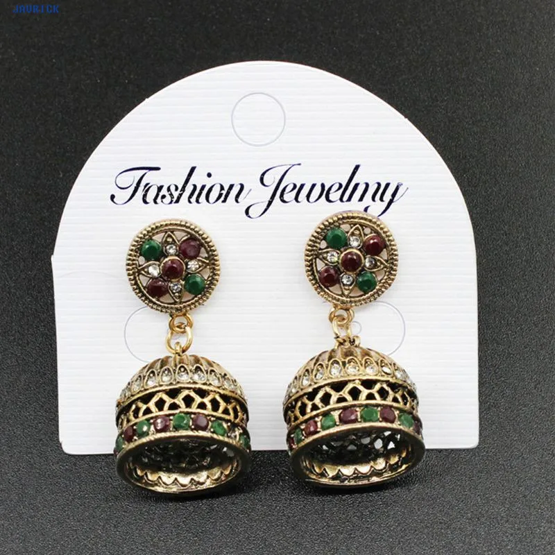 JAVRICK, женские этнические серьги Jhumka Jhumki из парчи с кристаллами, мексиканские цыганские висячие серьги, ювелирные изделия, изысканные серьги