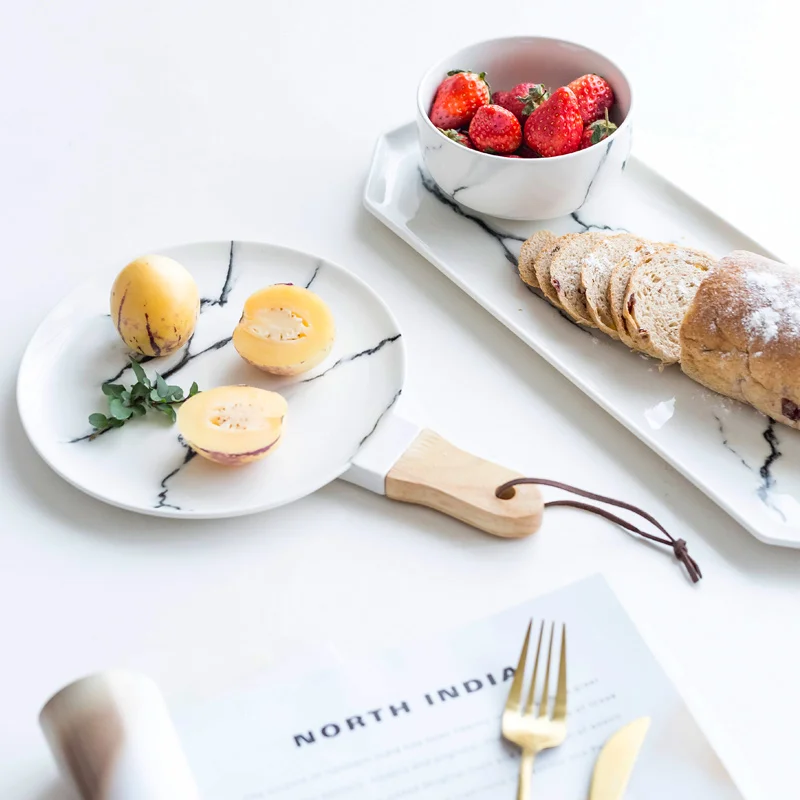 유럽 대리석 식기 세라믹 식기 접시 얼굴 접시 플래터 보우 커터 보드