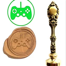 Видео игровой консоли кнопку Винтаж индивидуальный логотип роскошные Воск уплотнительное штамп латунь павлин металлической ручкой подарочный набор