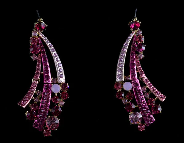 Aliexpress Elegant Lady S Crystal Drop Earrings Pink Color Elegant Lady S Crystal Drop Earrings Pink Color Fashion Party Rhinestone Women For Gift