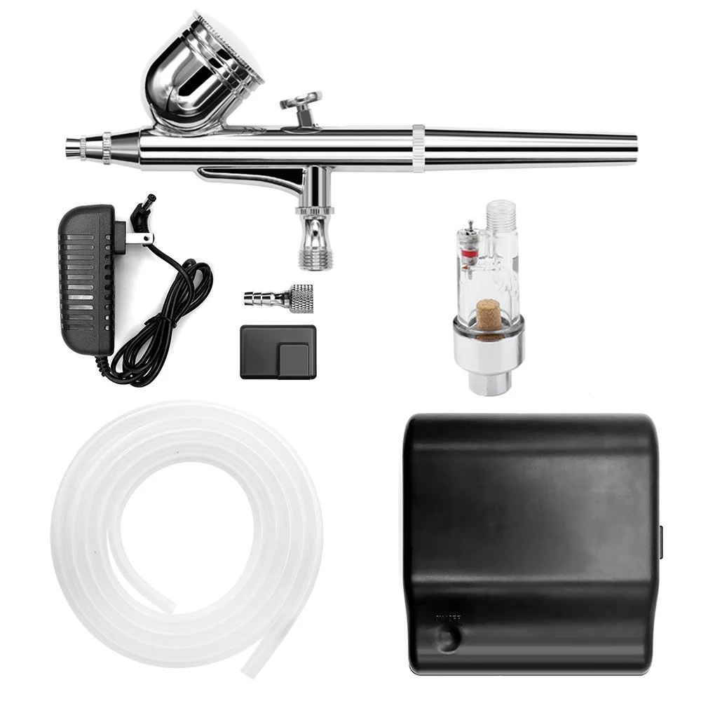 Gocheer airbrush with compressor for models dual action compressor kit spray airbrush gun for