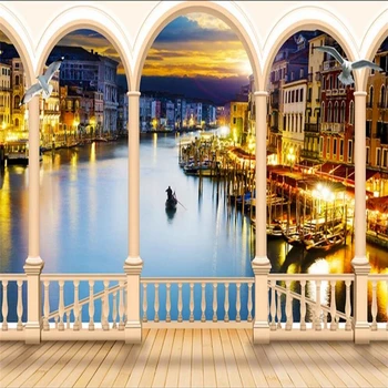 

beibehang wallpaper 3d on the wall Custom mediterranean landscape TV background wallpaper mural papier peint mural 3d Vinyl wall