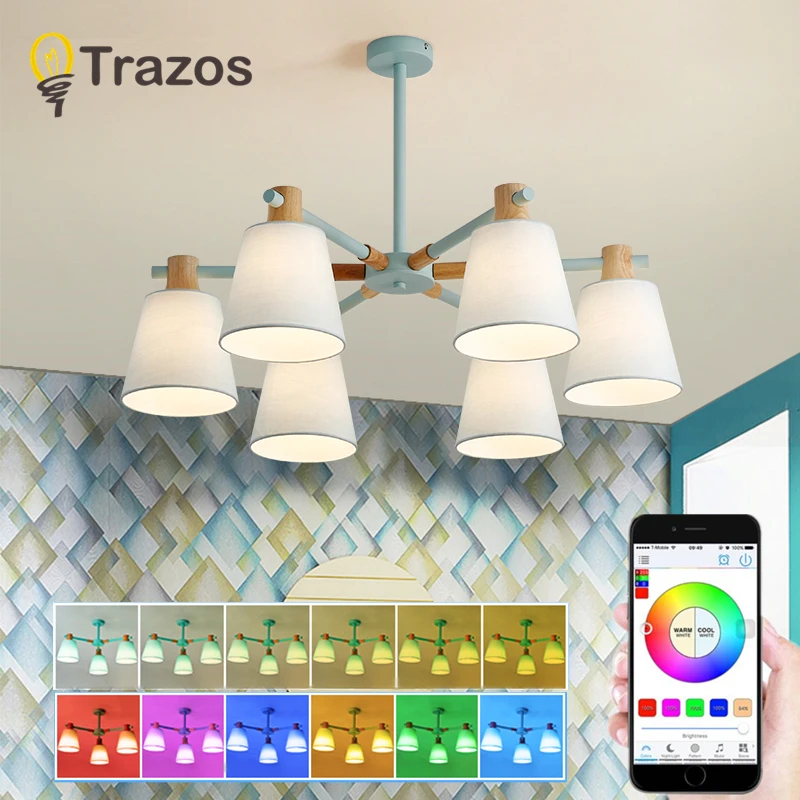 

2019 Nordic Chandelier E27 APP Remote control Bluetooth For Living Room Suspendsion Lighting Fixtures Lamparas Colgantes