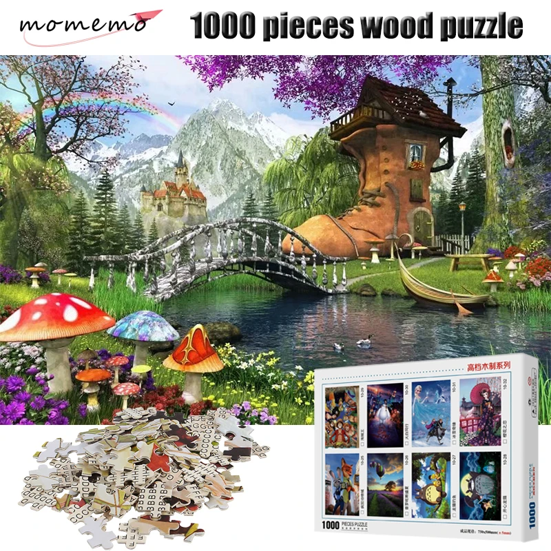 

MOMEMO Fairy Tale World 1000 Pieces Adult Puzzle Wooden Puzzle Cartoon Jigsaw Puzzles for Children Educational Toys Home Decor