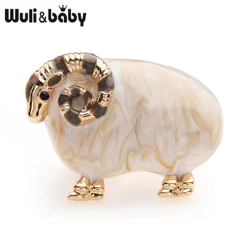 

Wuli&baby Sheep Ram Buck Enamel Brooches For Women And Men Alloy Animal Banquet Party Brooch Gifts Hats Scarf Accessories