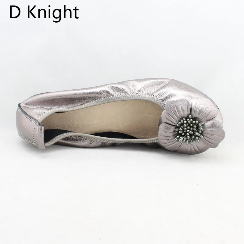2018 Spring Women Flats Shoes Women Genuine Leather Shoes Woman Ballet Flats Flower Round Toe Loafers Slip On Ballerines Flats  (10)