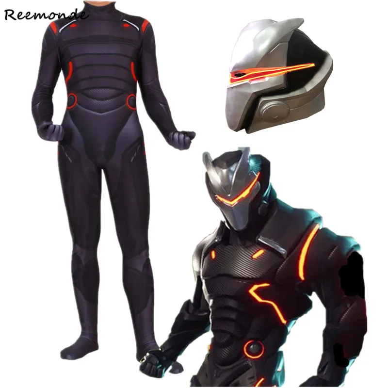 Kids Adult Game Fortnight Bodysuits Cosplay Costume Mask Omega Oblivion