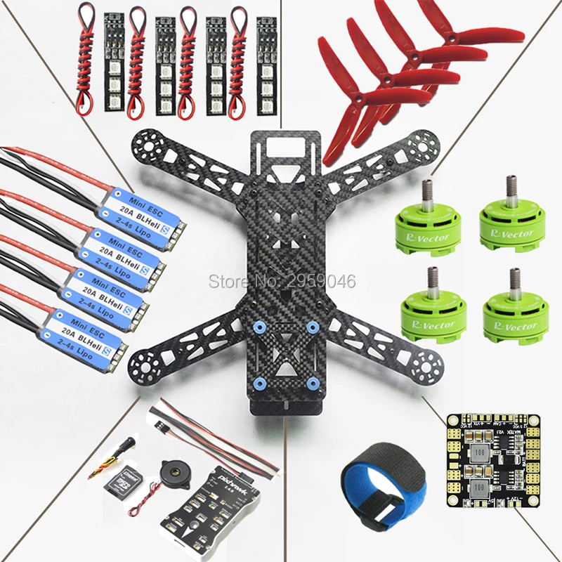 

QAV280 Quadcopter Frame Kit Pixhawk PX4 Flight Controller BLHeli_S 20A RV2306 KV2650 Brushless Motor DIY fpv drone