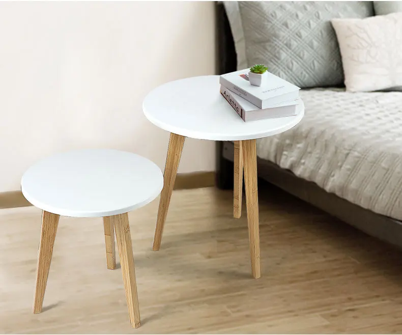 Eco-friendly Bamboo Creative Coffee Table Living room round tea table Side tables