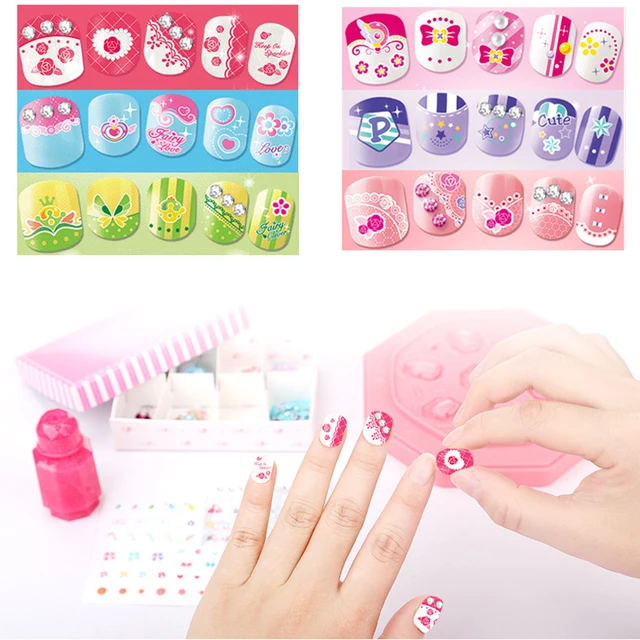 Children Pretending Nail Makeup Toys Girl Play House Makeup Handmade DIY Manicure Set Toy Fairy Dress Up Game For Girl Gifts 4