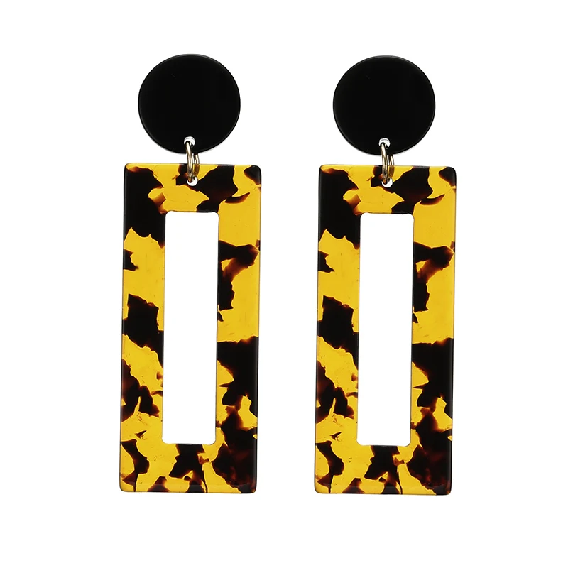 

2018 Fashion Trend Jewelry Simple Design Geometric Earrings Square Rectangle Acetic acid Resin Acrylic Earrings for Women