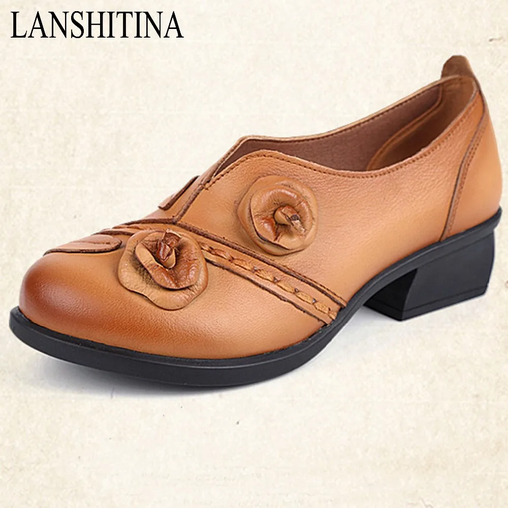 

2017 New Fashion Black British High Heel Women Pumps Casual Single Shoe Spring Autumn Quality Geniune Cow Leather