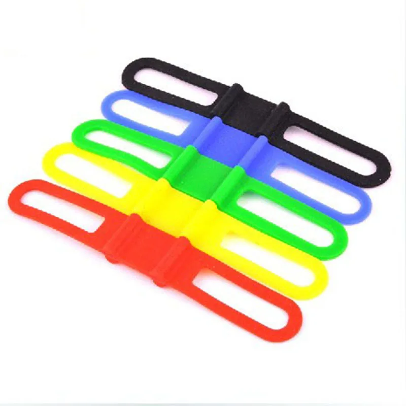 Perfect Hot Portable Cycling Light Holder Bicycle Handlebar Silicone Strap Phone Fix Strap Tie Rope Bike Lamp Flashlight Holder Bandages 4