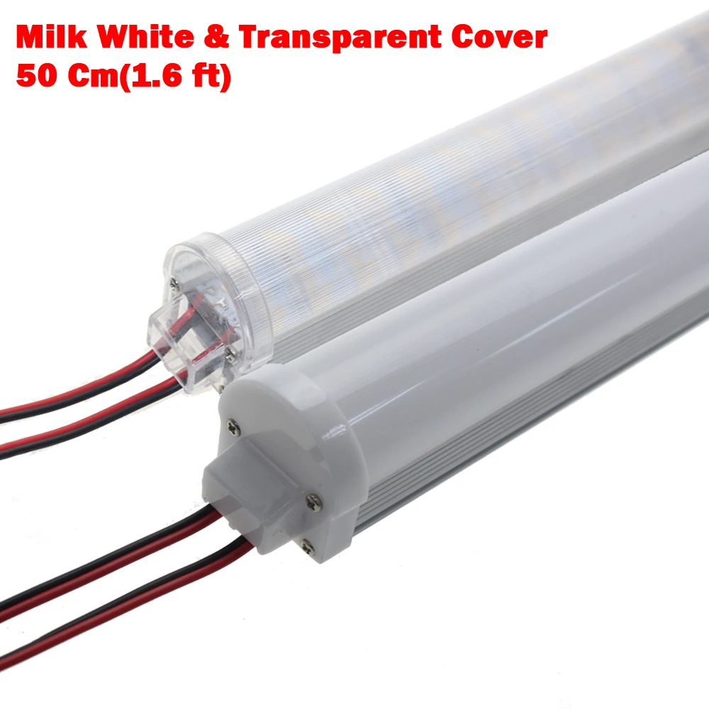 5pcs/lot LED Bar Light double row 50cm 144leds DC 12V led tube hard luces strip smd 3528 With Aluminum Profile and pc cover | Освещение