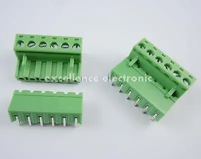 

10 Pcs 5.08mm Pitch Right Angle 6 pin 6 way Screw Terminal Block Plug Connector 2EDG