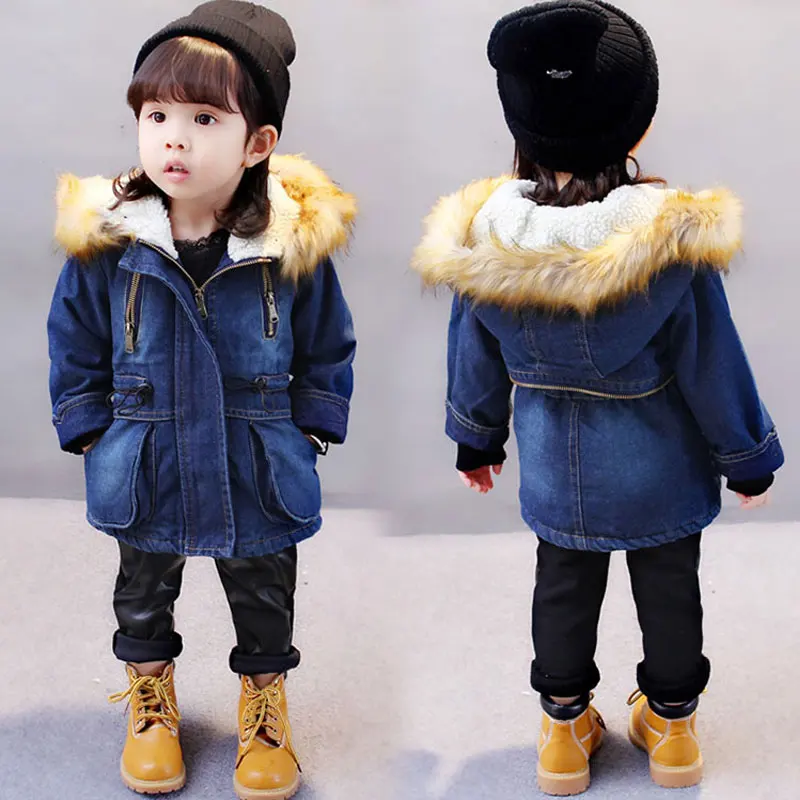 2017 cowboy Hooded Jacket For Newborns Children Girls Winter Autumn