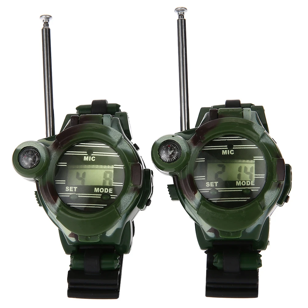 

2pcs 7 In 1 Walkie Talkie Watch Camouflage Style Kids Interactive Toys Kids Electric Strong Clear Range Outdoor Interphone Gifts