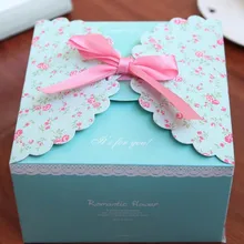 Коробочка с бантиком романтическая для конфет на свадьбу коробка бумага для творчества Подарочная коробка мультфильм цветок картонные коробки