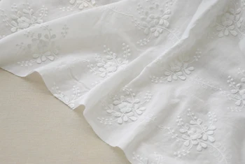 

cotton lace fabric with 3D floral, one yard