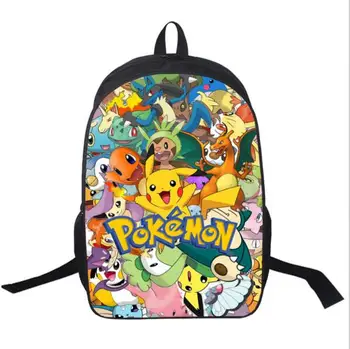 

Anime Character Mario Sonic Pikachu Printing Backpack For Teenagers Boys Girls School Bags Pokemon School Backpacks Kid Gift Bag