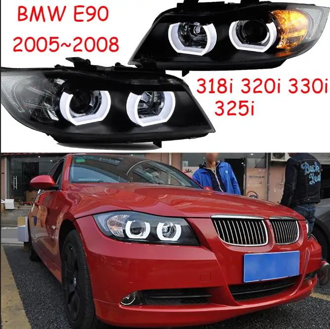 2 шт. автомобильный Стайлинг для E90 фары 2005~ 2008 год, 318i 320i 330i 325i фара авто светодиодный DRL hi/lo луч HID Xenon bi xenon объектив - Color: headlight 2pcs