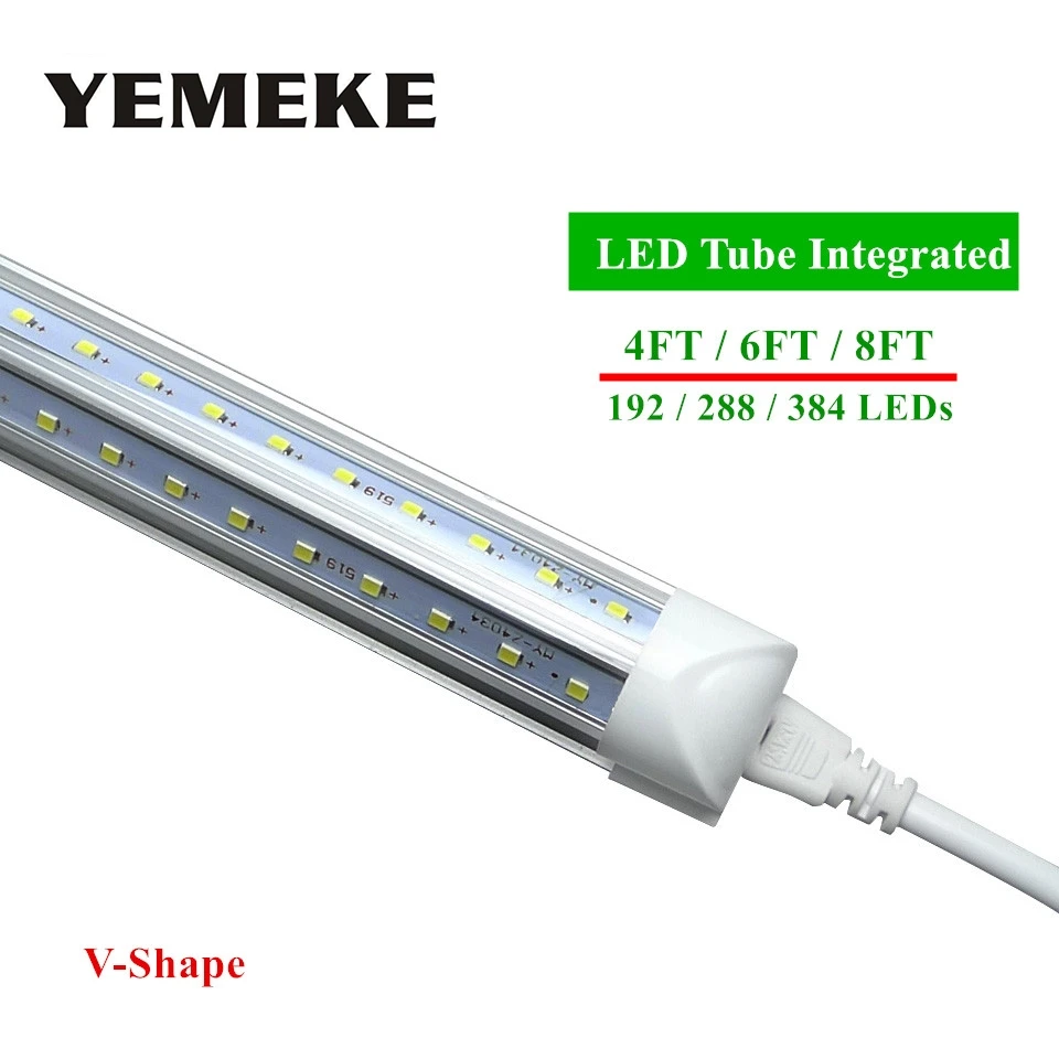 

Super Bright 1 PCS V-Shape Integrated LED Tube Lamp 20W T8 570mm 2FT LED Bulbs tubes 96LEDs Led Fluorescent Light Bombillas Led