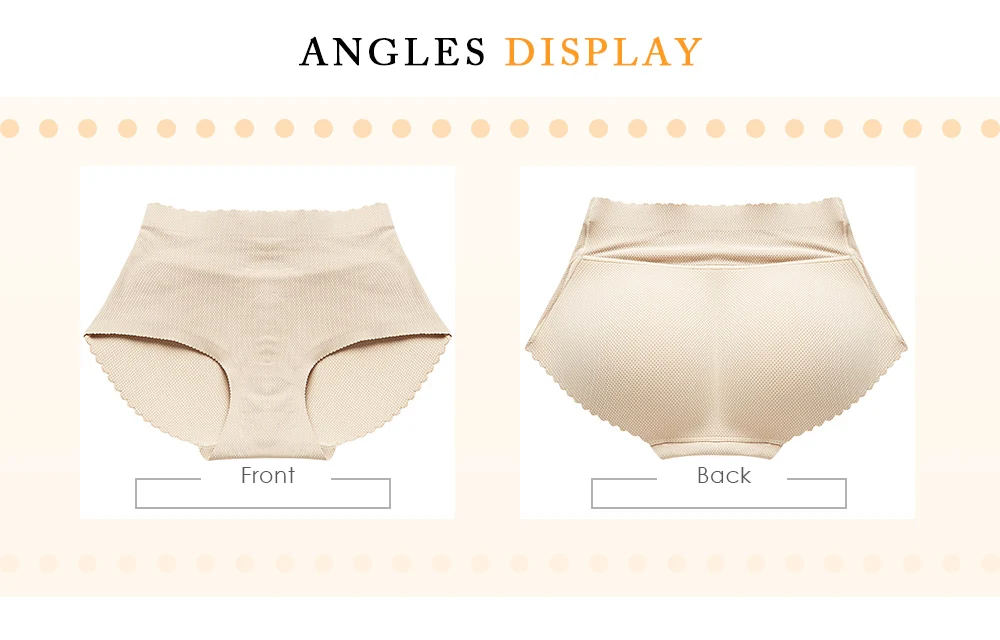 Mid Waist Solid Color Padded Seamless Women Body Shape Slimming Panties