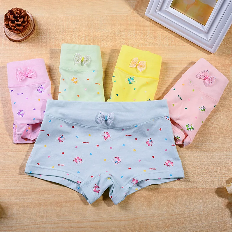 Interior da Criança Cuecas de Algodão Conjunto para Meninas Pacote Meninas Boxer Breve Roupa Pouco Hipster Boyshort Crianças Tamanho 2-12 Anos 5 3 Mamãe e Bebê