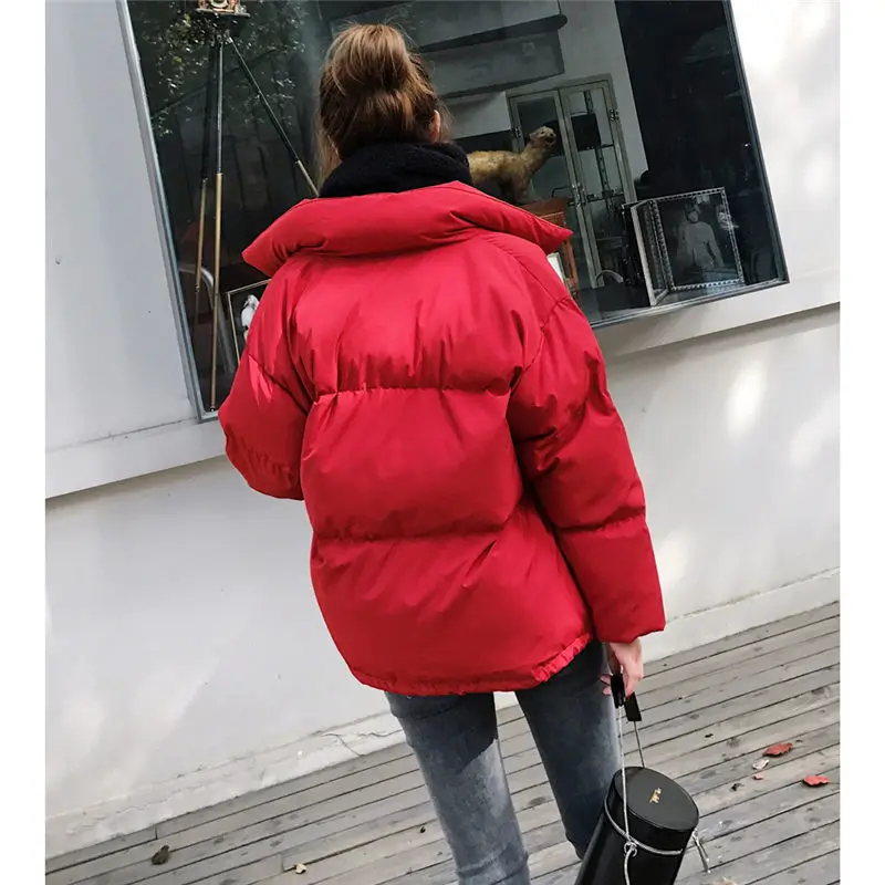 Puff Coat Fashion Korean Cotton Clothing Women's Winter New Loose Thicken Short Down Jacket Student Casual Warm Overcoat f1227