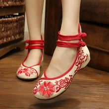 New Frühjahr chinesischen delicate sonnenblumen stickerei frauen leinwand schuhe mode damen casual wohnungen shose oxford schuhe frauen
