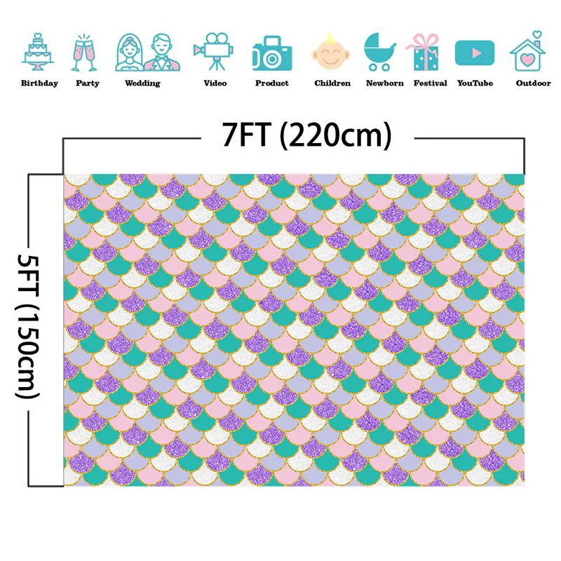 Русалочка весов фон под морем маленькая Русалочка фон Блестящий Детский День Рождения Вечеринка фотография фон