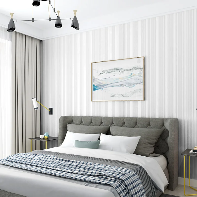 

2019 New Beautiful Stripe Wallpaper 3d Vertical Stripes Wallpapers Roll Embossed Grey Yellow Pink Wall Papers Home Decor QZ131
