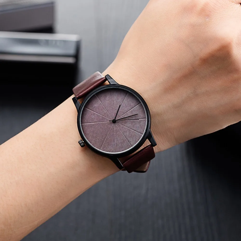 

Women/Men's Watches Vintage Feels Fashion Import Leather Strap Big Watch Dial Quartz-watches with Watch box Free New design