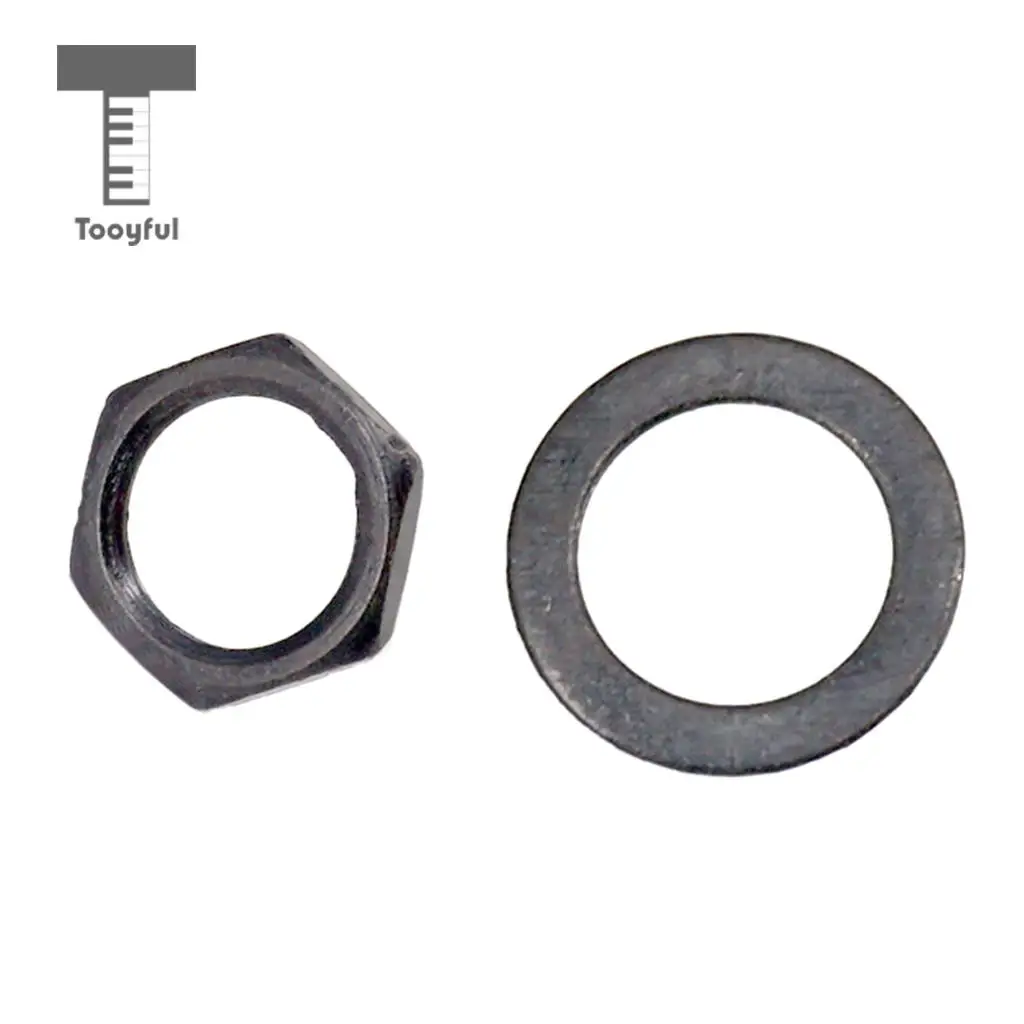 Tooyful 5 Pieces Iron Jack Socket Connector Nuts with Washers Set for Electric Guitar Bass Parts 9mm