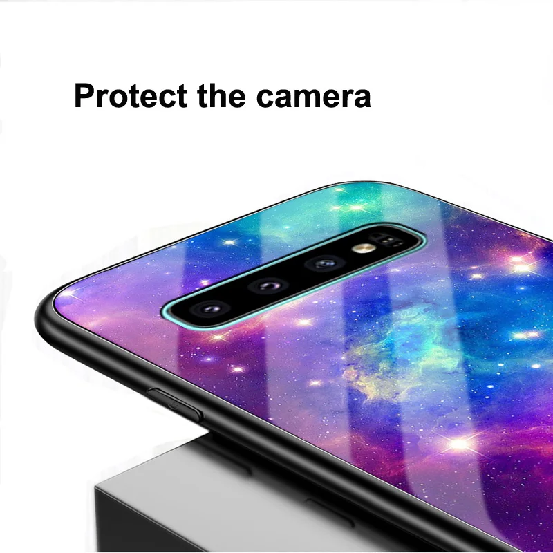 Закаленное Стекло чехол для samsung Galaxy S10 плюс Чехол Мягкий силиконовый чехол жесткий чехол для Galaxy S10+ G9730 Чехлы для iPad Pro