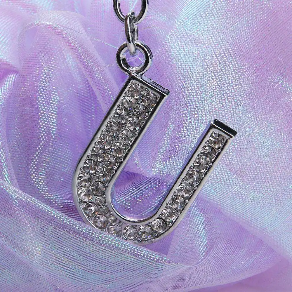 

1Pcs Crystal Rhinestones Alphabet Keyring 26 Letters Initial Letter Key Ring Key Chains Unisex Keychain Fashion Jewelry Ornament