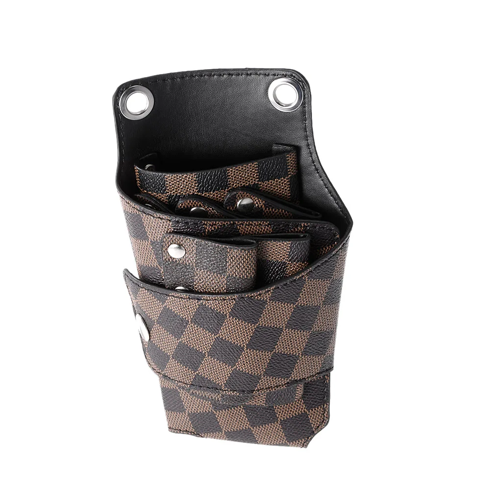 PU Leather Hair Scissor Bag Clips Comb Bag with Waist Shoulder Belt Hairdressing Barber Hair Scissor Holster Pouch Holder Case