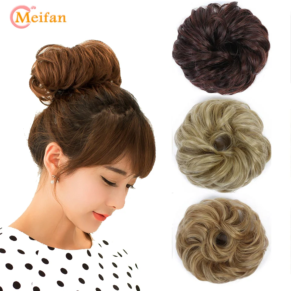 MEIFAN короткая Culry эластичная резинка для волос шиньон синтетические