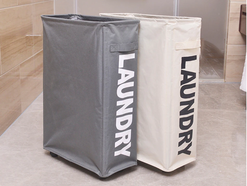 005MICCK With Wheels Storage Baskets Fabric Dirty Clothing Foldable Bathroom Storage Laundry Basket Home Decoration Organizer