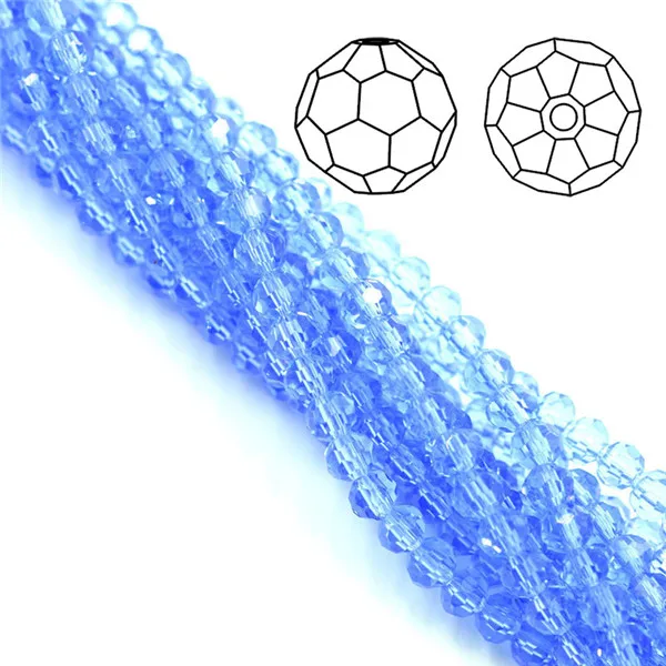 Zhubi граненые Стекло с украшением в виде кристаллов круглый шар 2/3/4 мм Шарм jewrlry "сделай сам" для изготовления изделия Материал аксессуары для поставщиков для того, чтобы сделать Браслеты - Цвет: light blue