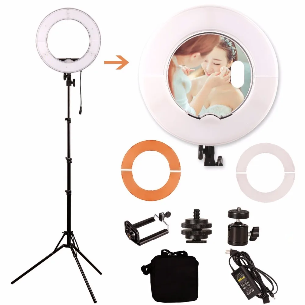 18" LED Video Ring Light 6ft Stand Tripod Adjustable Heavy Duty Mount