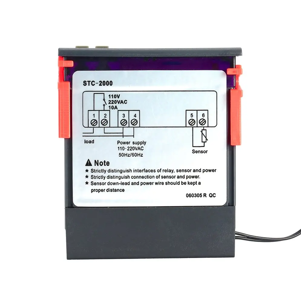 STC-2000 220V-55~ 120C цифровой регулятор температуры с датчиком термопары